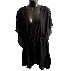 Kona Sol Elegant Black Swim Coverup